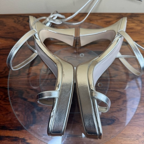 Gold Strappy Heeled Sandals - Picture 12 of 16